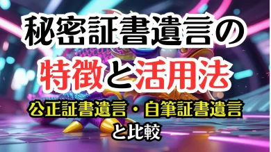 公正証書遺言・自筆証書遺言と比較！秘密証書遺言の特徴と活用法